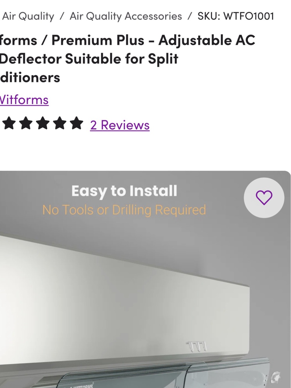 Whitforms mini split deflector - Picture 3 of 7